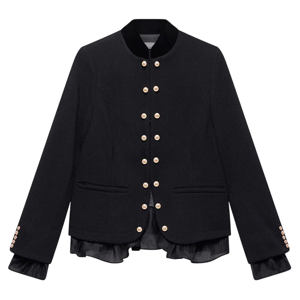 Mint Velvet Black Military Wool Blend Jacket